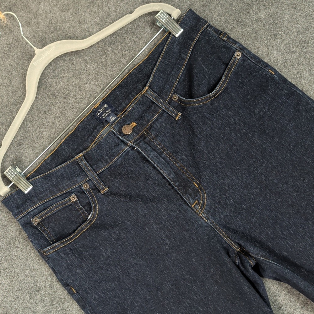 J.Crew 8 Inch Mid-Rise Skinny Jeans Dark Wash Indigo Blue Stretch Size 32